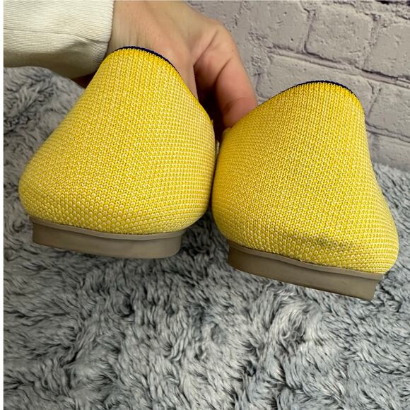 Rothy's The Flat Slip On Shoes Yellow Knit Flats Women's 11 Casual Washable - Picture 9 of 11